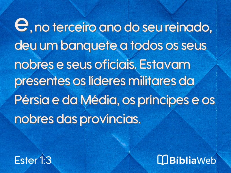 Ester 1:3 em imagem para compartilhar