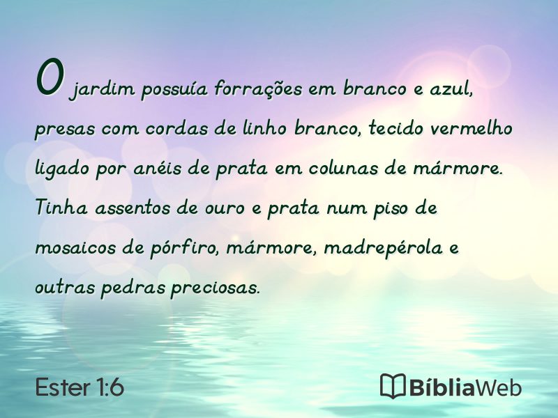 Ester 1:6 em imagem para compartilhar