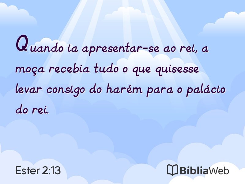Ester 2:13 em imagem para compartilhar