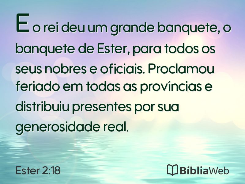 Ester 2:18 em imagem para compartilhar