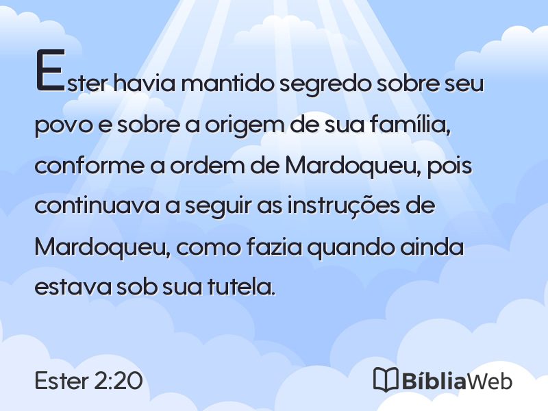 Ester 2:20 em imagem para compartilhar