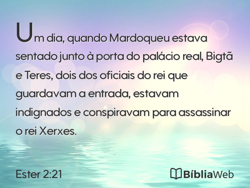 Ester 2:21 em imagem para compartilhar