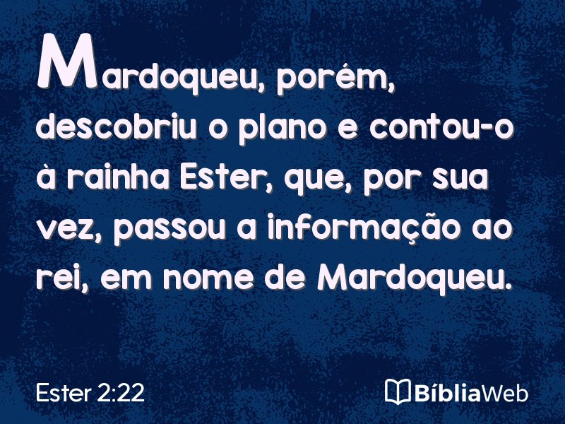 Ester 2:22 em imagem para compartilhar