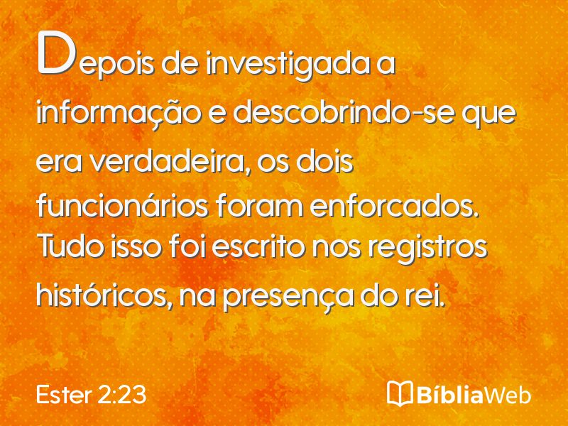 Ester 2:23 em imagem para compartilhar
