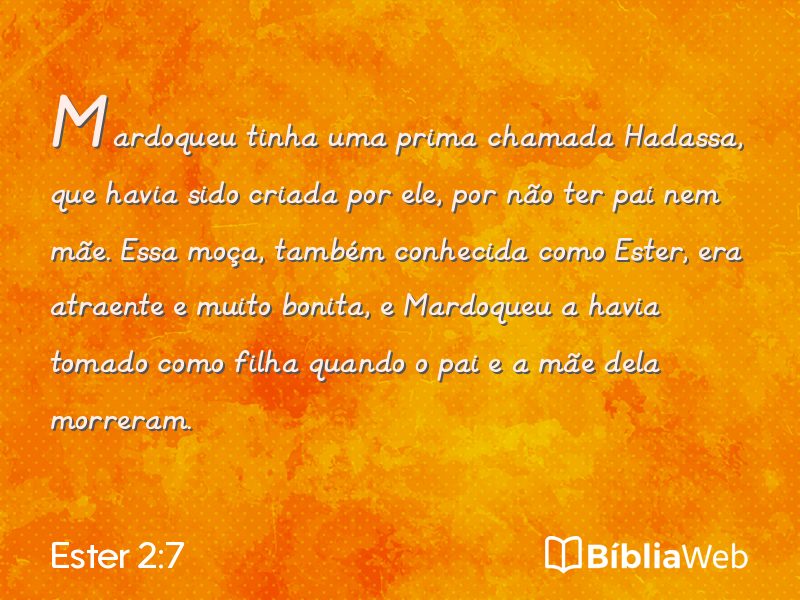 Ester 2:7 em imagem para compartilhar
