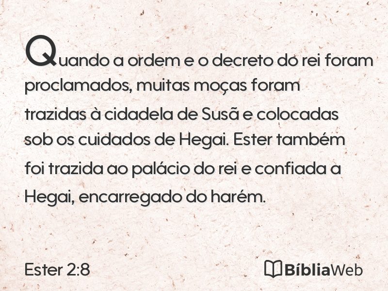Ester 2:8 em imagem para compartilhar
