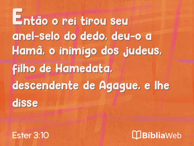 Ester 3:10 em imagem para compartilhar