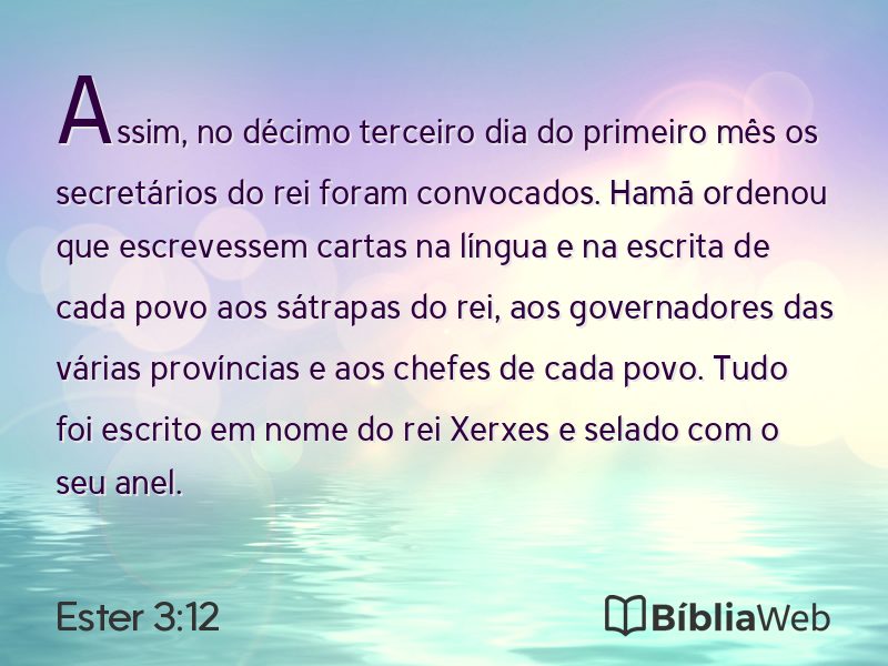 Ester 3:12 em imagem para compartilhar