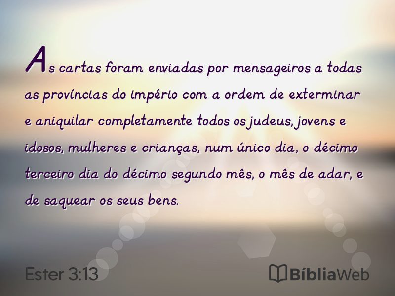 Ester 3:13 em imagem para compartilhar