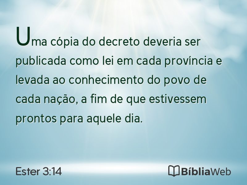 Ester 3:14 em imagem para compartilhar