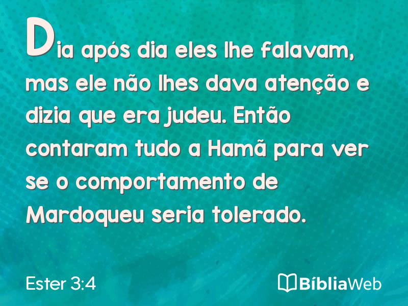 Ester 3:4 em imagem para compartilhar