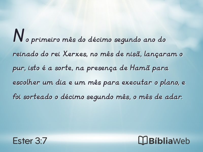 Ester 3:7 em imagem para compartilhar