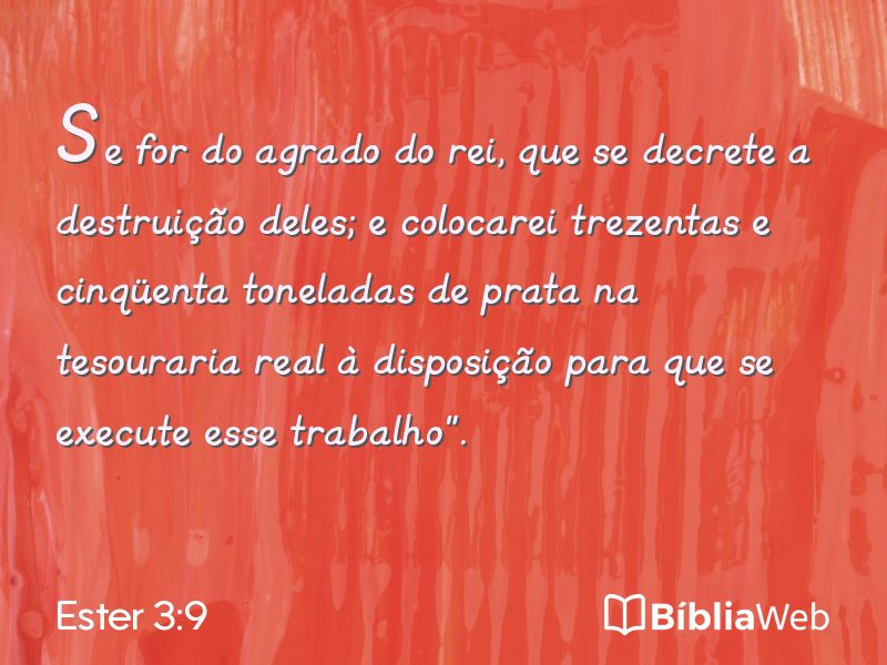 Ester 3:9 em imagem para compartilhar
