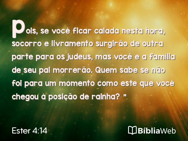 Ester 4:14 em imagem para compartilhar