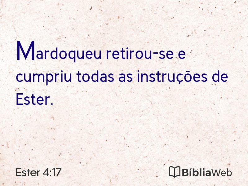 Ester 4:17 em imagem para compartilhar