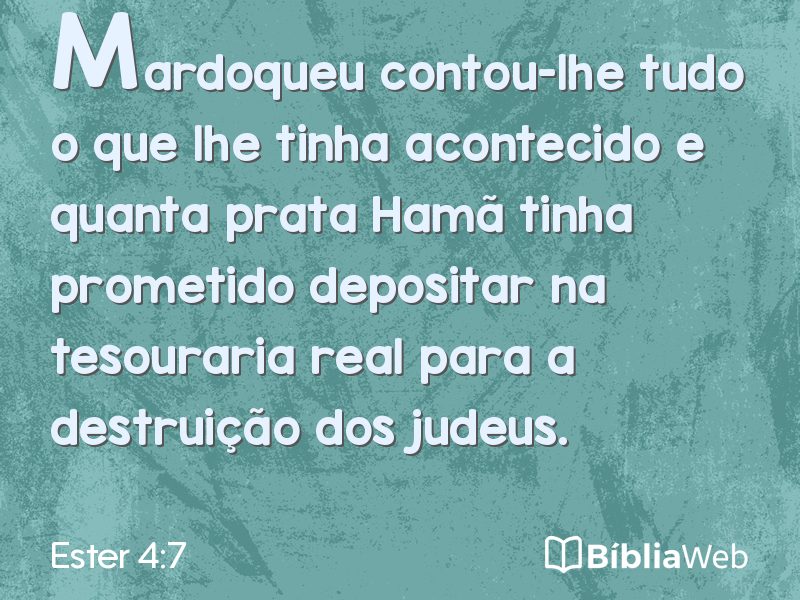 Ester 4:7 em imagem para compartilhar