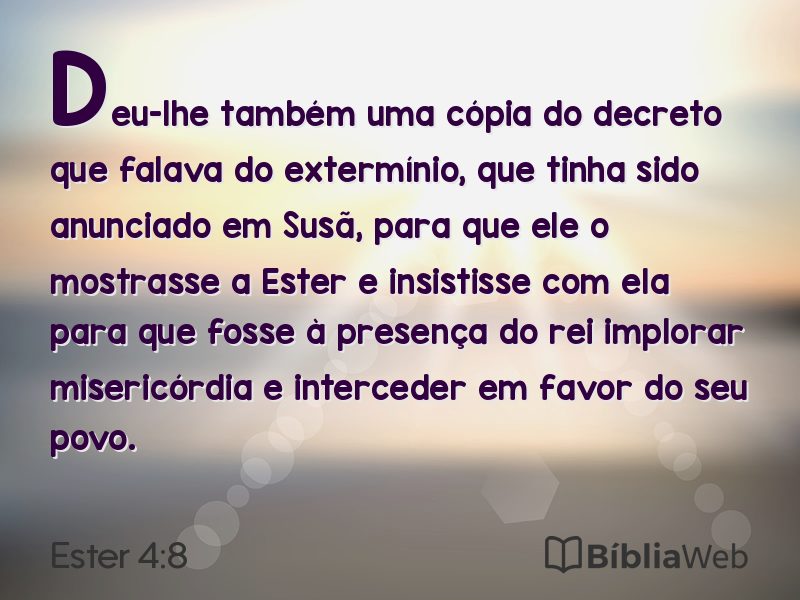 Ester 4:8 em imagem para compartilhar
