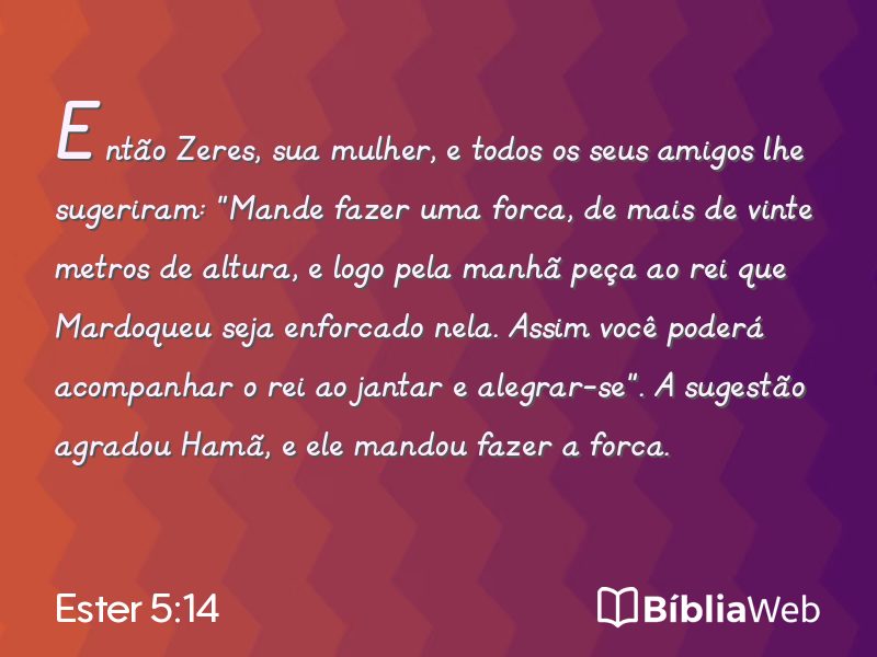 Ester 5:14 em imagem para compartilhar