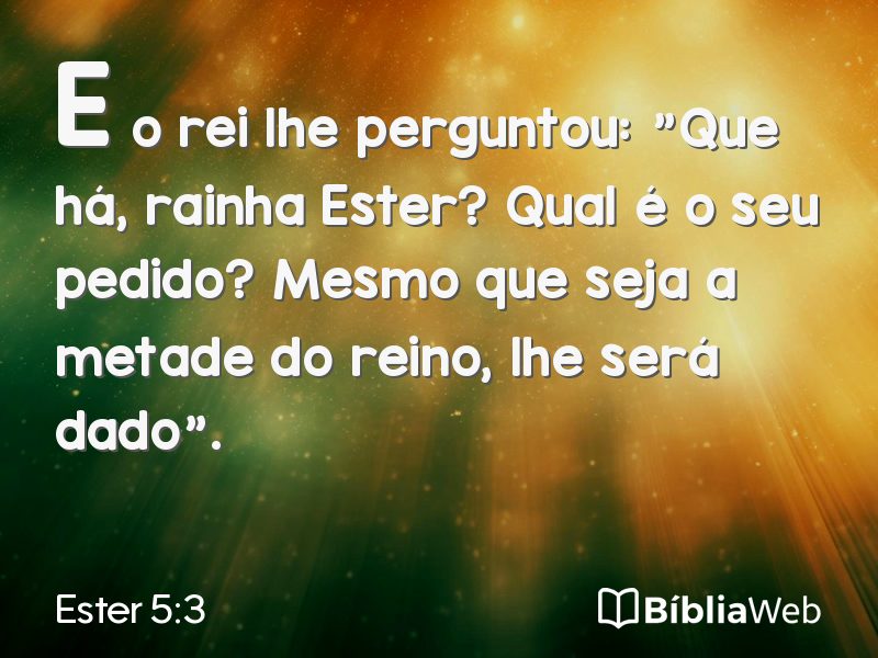 Ester 5:3 em imagem para compartilhar