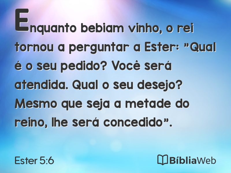 Ester 5:6 em imagem para compartilhar