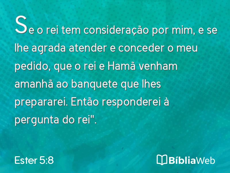 Ester 5:8 em imagem para compartilhar