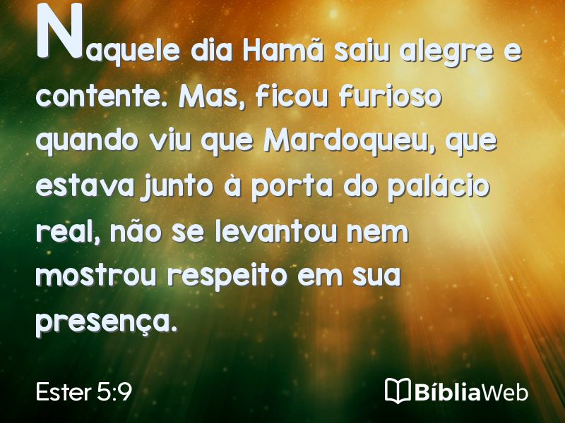 Ester 5:9 em imagem para compartilhar