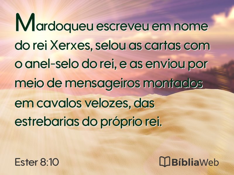 Ester 8:10 em imagem para compartilhar