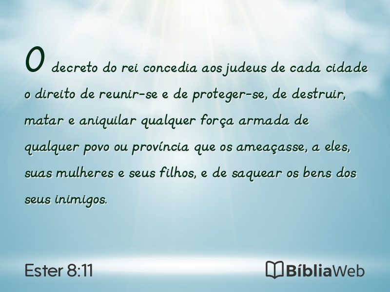 Ester 8:11 em imagem para compartilhar