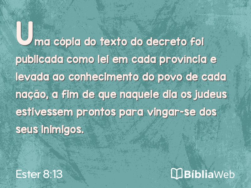 Ester 8:13 em imagem para compartilhar