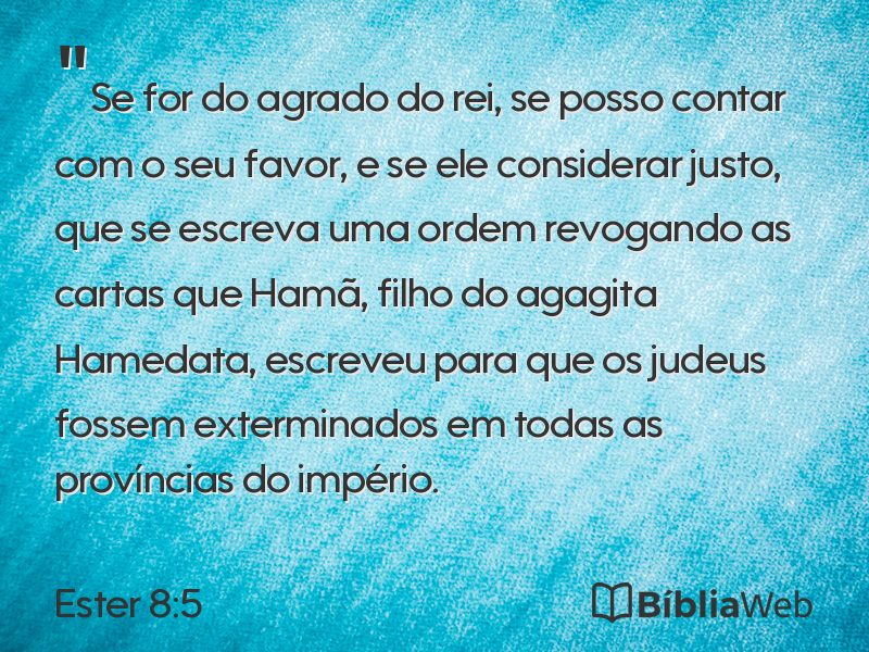 Ester 8:5 em imagem para compartilhar
