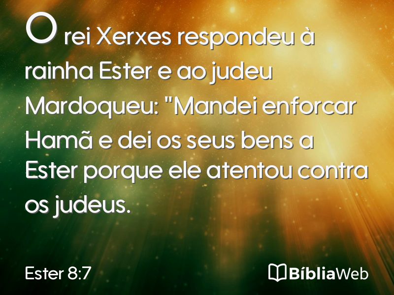 Ester 8:7 em imagem para compartilhar