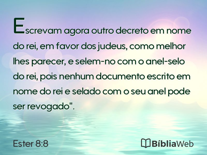 Ester 8:8 em imagem para compartilhar