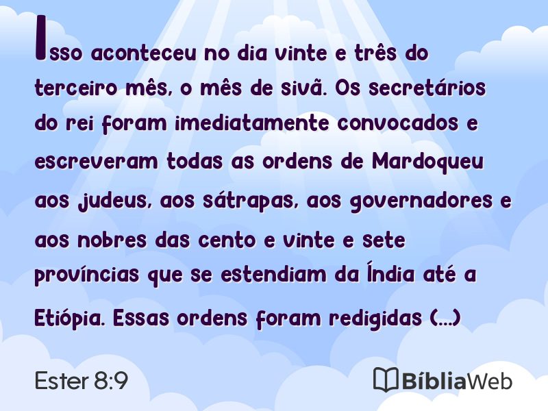 Ester 8:9 em imagem para compartilhar