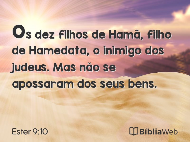 Ester 9:10 em imagem para compartilhar