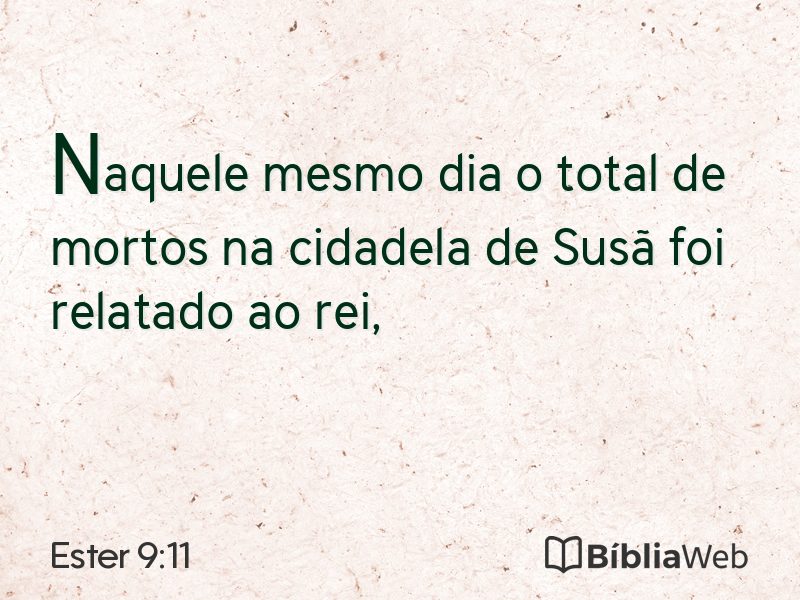 Ester 9:11 em imagem para compartilhar