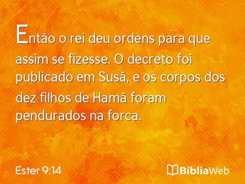 Ester 9:14 em imagem para compartilhar