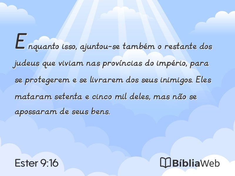 Ester 9:16 em imagem para compartilhar