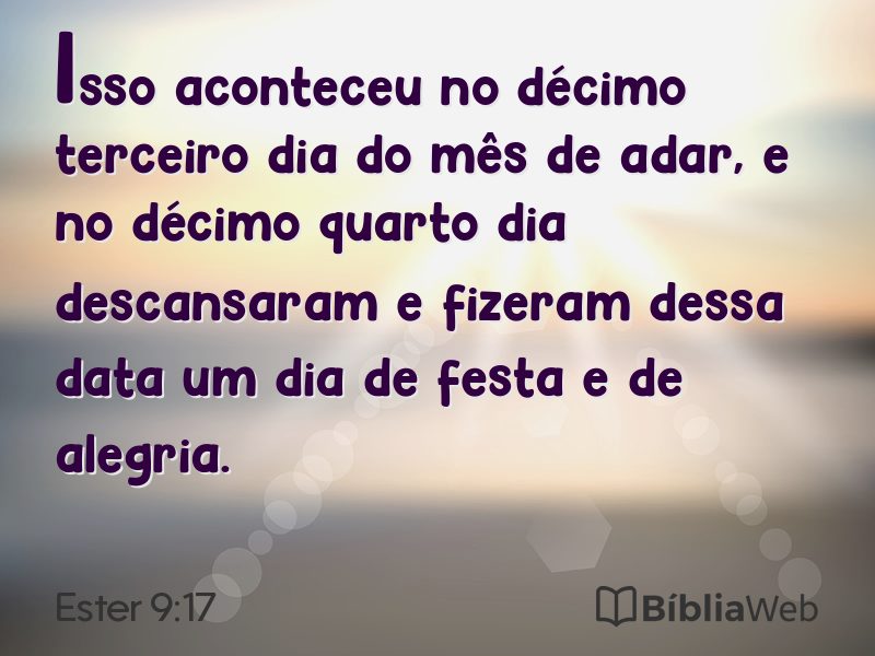 Ester 9:17 em imagem para compartilhar