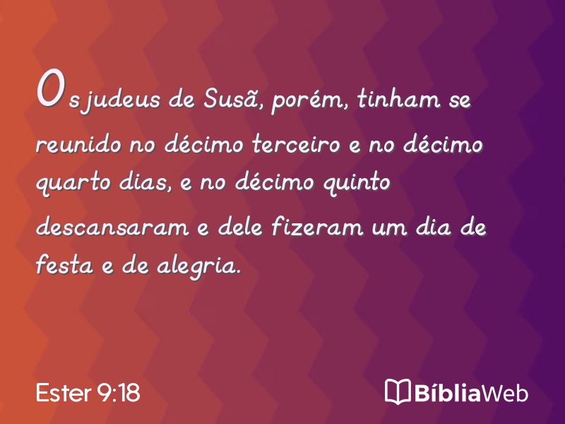 Ester 9:18 em imagem para compartilhar