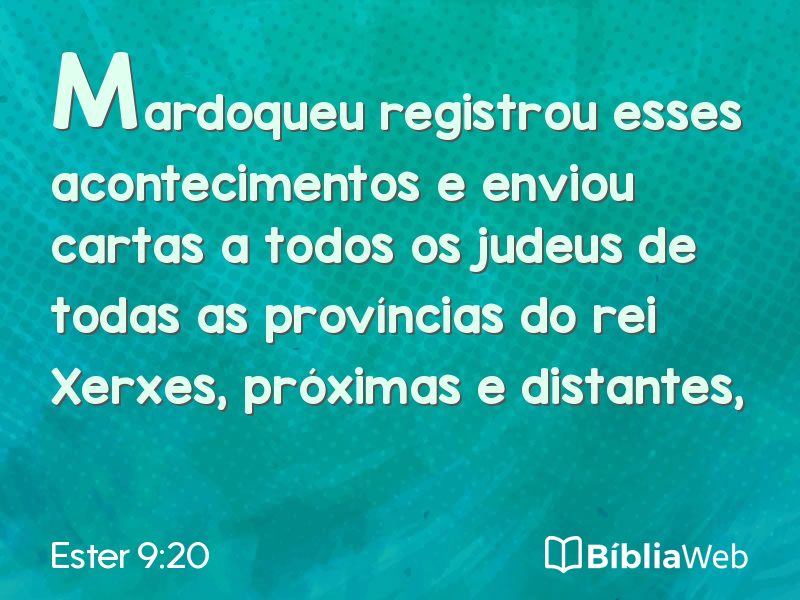 Ester 9:20 em imagem para compartilhar