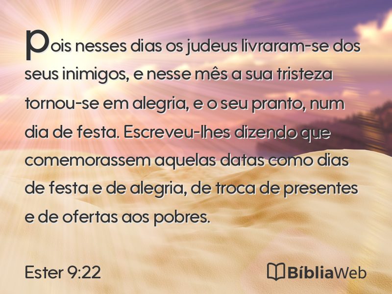 Ester 9:22 em imagem para compartilhar