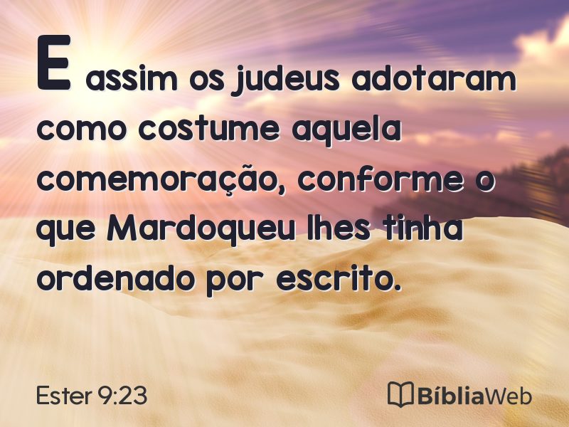 Ester 9:23 em imagem para compartilhar