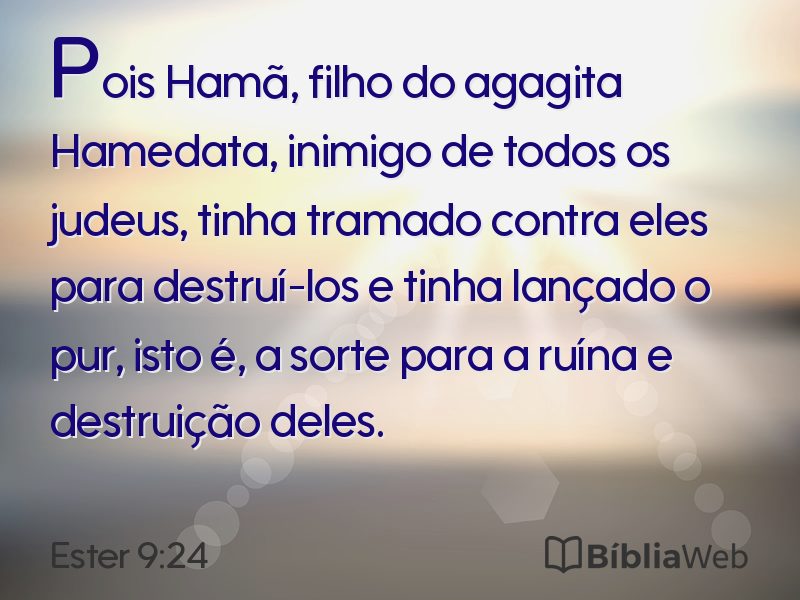 Ester 9:24 em imagem para compartilhar