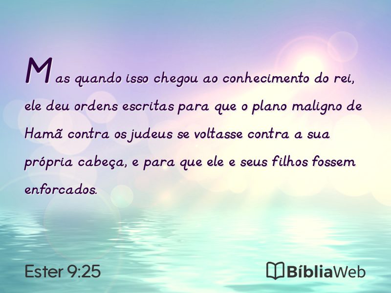 Ester 9:25 em imagem para compartilhar
