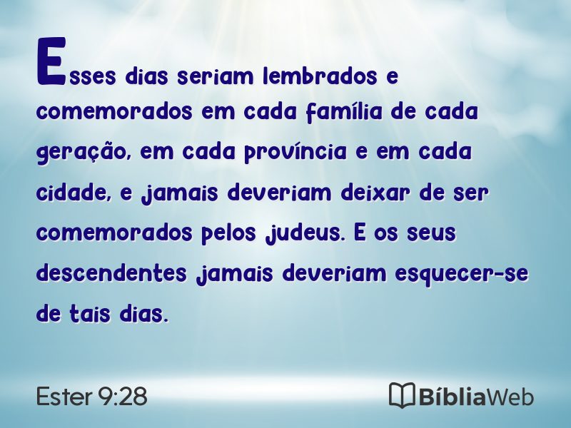 Ester 9:28 em imagem para compartilhar