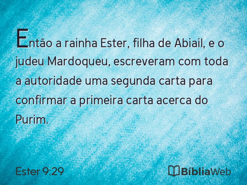 Ester 9:29 em imagem para compartilhar