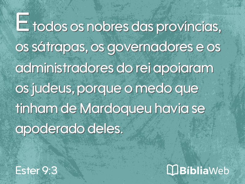 Ester 9:3 em imagem para compartilhar