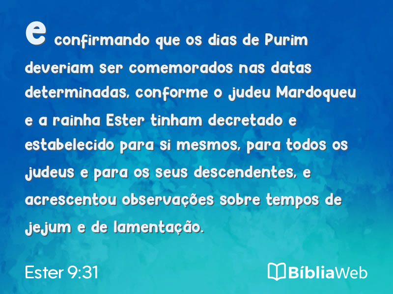 Ester 9:31 em imagem para compartilhar