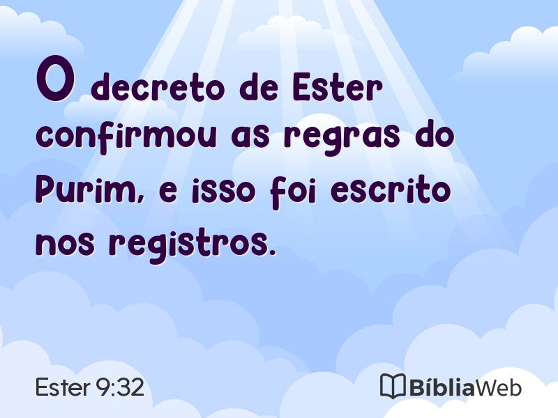 Ester 9:32 em imagem para compartilhar
