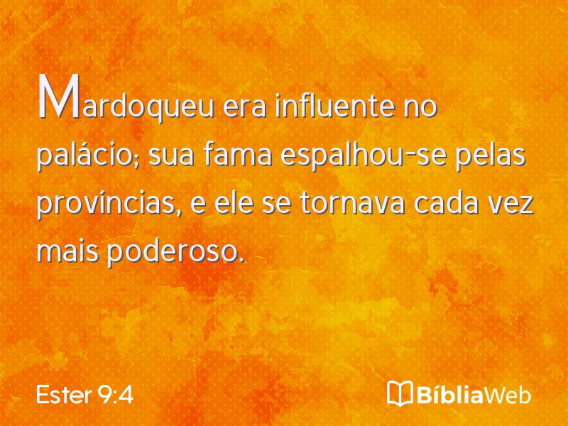 Ester 9:4 em imagem para compartilhar